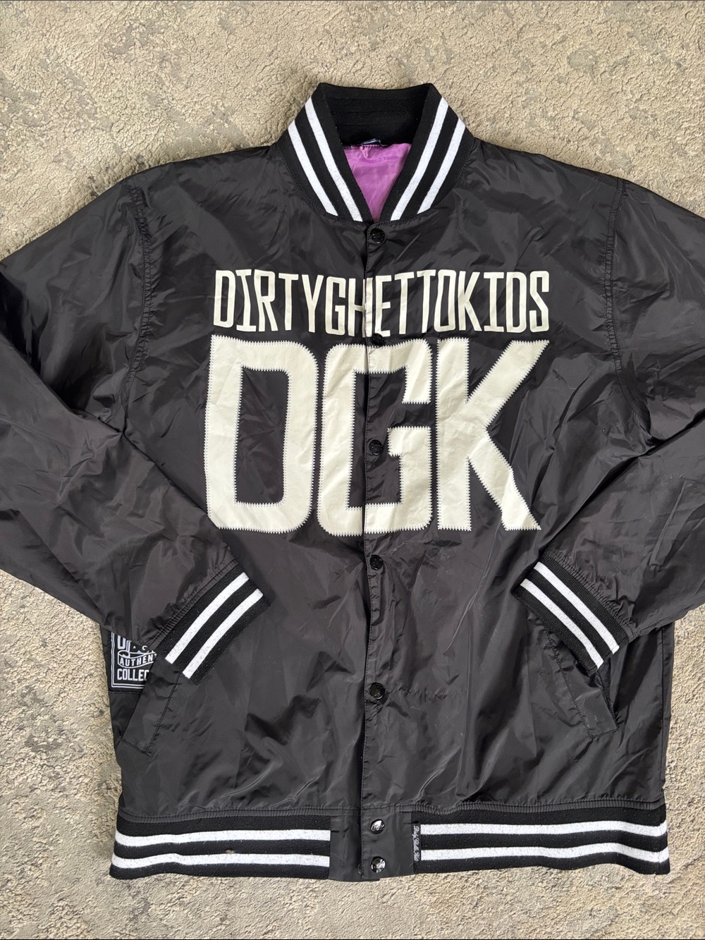 DGK Black and White Logo Varsity Windbreaker Jacket